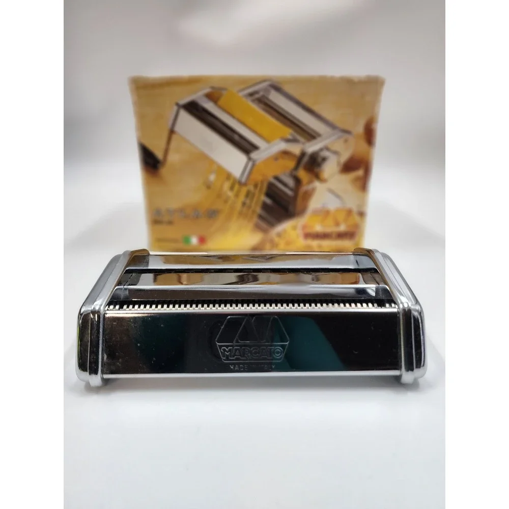 Marcato Atlas 150 Deluxe Manual Pasta Maker Machine Made in Italy Chrome Silver